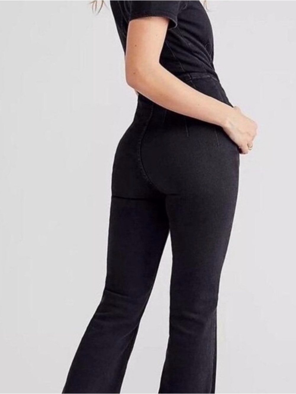 We The Free Jayce Denim Flare Jumpsuit - Size M - Picture 3 of 7